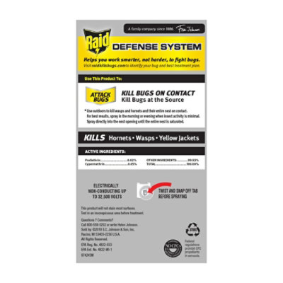 Raid Wasp And Hornet Killer Insecticide Aerosol Spray - 2-14 Oz - Image 4