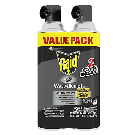 Raid Wasp & Hornet Killer Insecticide Aerosol Spray - 2-14 Oz