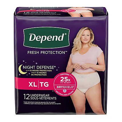 Depend Underwear Ovrngt Xl For Wmn - 12 CT - Image 8