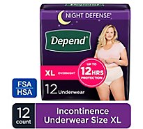 Depend Underwear Ovrngt Xl For Wmn - 12 CT