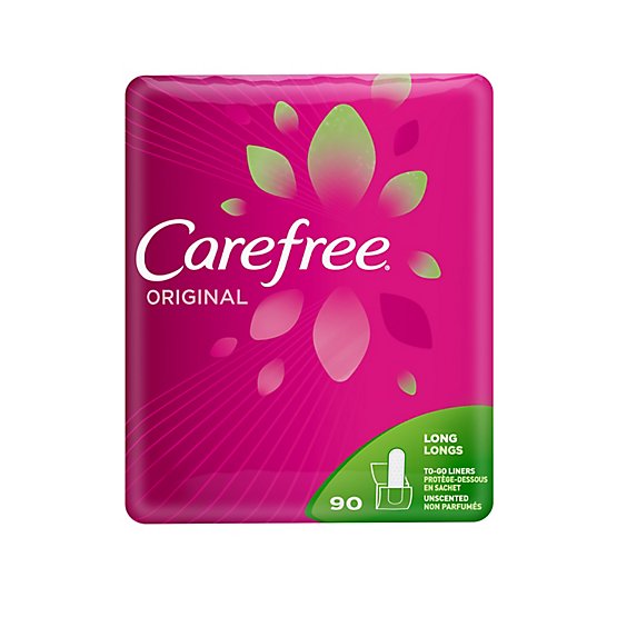 Carefree Original Unscented To Go Long Pantiliners - 90 Count