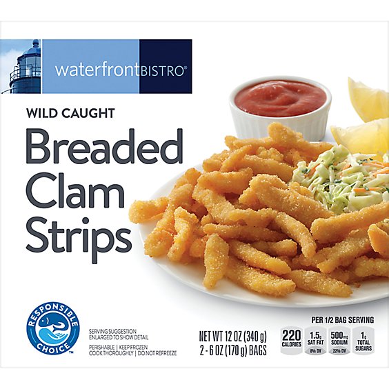 Waterfront Bistro Clam Strips Breaded - 12 OZ