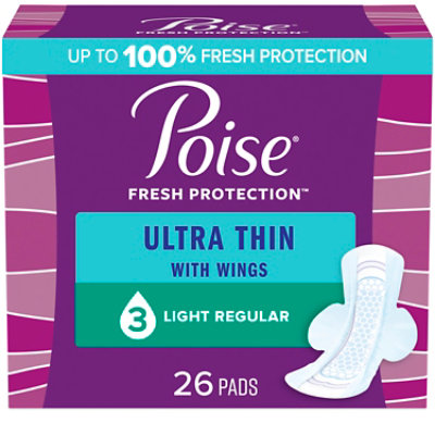 Poise Incontinence Pads for Women & Postpartum Incontinence Pads 8 Drop  Overnight Extra-Coverage, 22 ct - Pay Less Super Markets