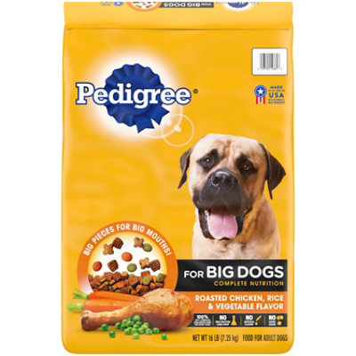 Pedigree For Big Dogs Roasted Chicken Rice & Vegetable Adult Large Breed Dry Dog Food - 16 Lbs