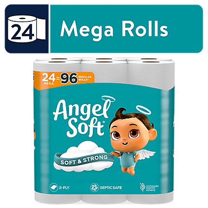 Angel Soft Bath Tissue 24 Mega Rolls Chimney 320 Count - 24 RL - Image 2