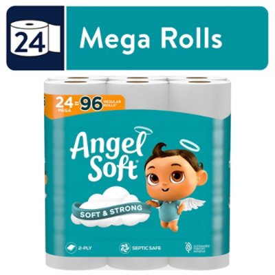 Angel Soft Bath Tissue 24 Mega Rolls Chimney 320 Count - 24 Roll - Image 1