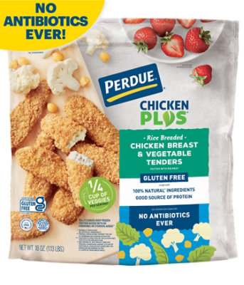 PERDUE CHICKEN PLUS Chicken Breast & Vegetable Tenders Plant Based Gluten Free In Bag - 18 Oz - Image 1