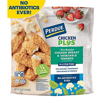 PERDUE CHICKEN PLUS Plant Based Gluten Free Chicken Breast And Vegetable Tenders Bag - 18 Oz - Image 1