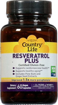 Country Life Resveratrol Plus - 60 CT - Image 2