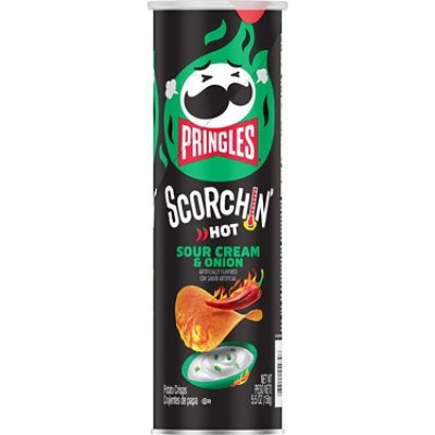 Pringles Scorchin Potato Crisps Chips Sour Cream and Onion Spicy Snacks - 5.5 Oz - Image 8