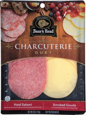 Boar's Head Hard Salami And Smoked Gouda Charcuterie Duet Tray - 6 OZ