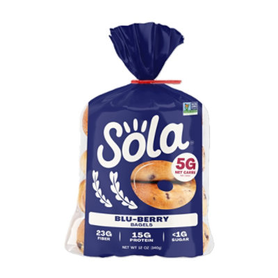 Sola Low Carb Blueberry Bagels - 12 Oz