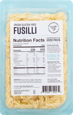 Taste Republic Pasta Fusilli Glutten Free Fresh - 9 OZ - Image 3