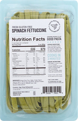 Taste Republic Pasta Fettccine Spinach Glutten Free - 9 OZ - Image 2