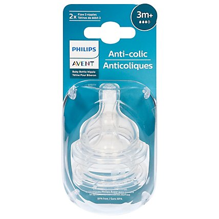 Avent Anti Colic Bottle Flow 3 Nipple 2p - CT - Image 1