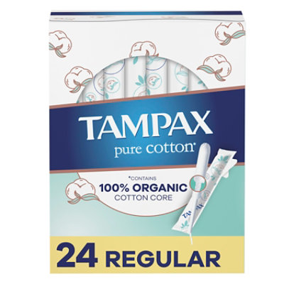 Tampax Pure Cotton Regular Tampons - 24 CT