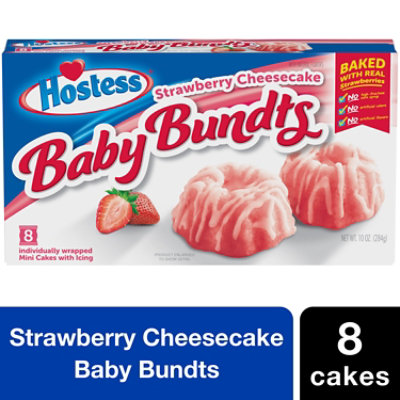 Hostess Baby Bundts Strawberry Cheesecake Cakes 8 Count 10 Oz - 10 OZ
