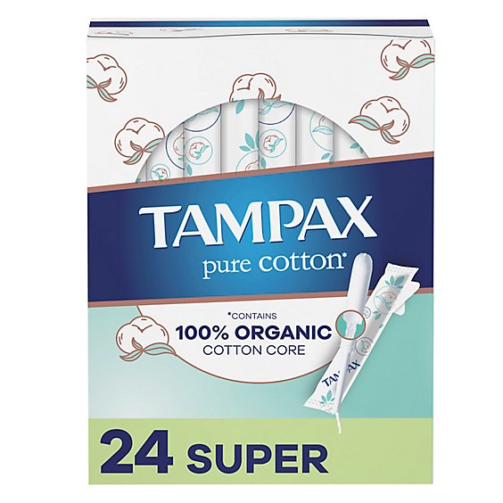 Tampax Pure Cotton Super Tampons - 24 CT