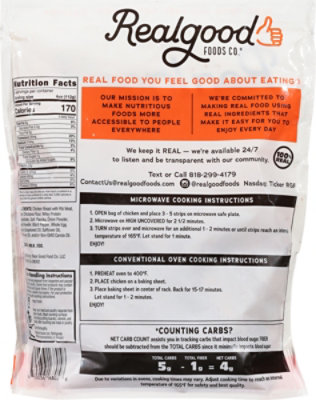 Real Good Food Chicken Tender Strips - 20 OZ - Haggen