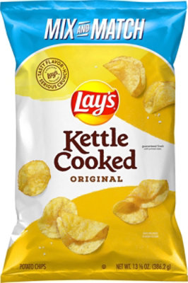 Lays Kettle Cooked Potato Chips Original - 13.625 OZ - Image 2