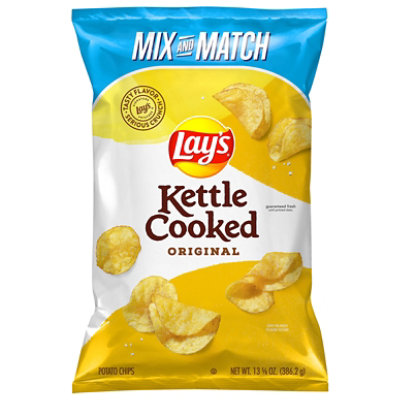 Lays Kettle Cooked Potato Chips Original - 13.625 OZ - Jewel-Osco