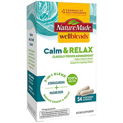 Nature Made Wellblends Calm And Relax Vegetarian Capsules - 54 Count - Image 1
