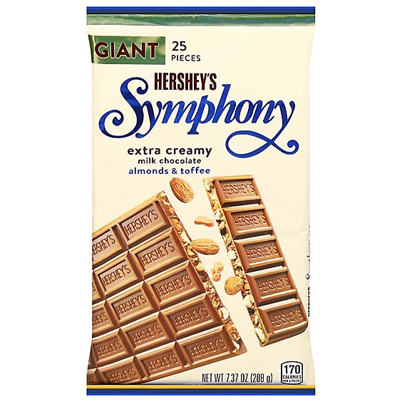 Symphony Creamy Milk Chocolate With Almonds And Toffee Chips Giant Bar - 7.37 OZ