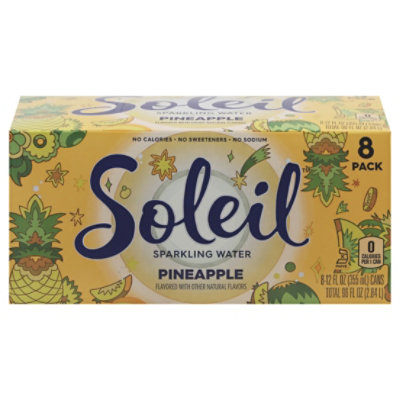 Soleil Sparkling Water Pineapple - 8-12 Fl. Oz.  - Image 3