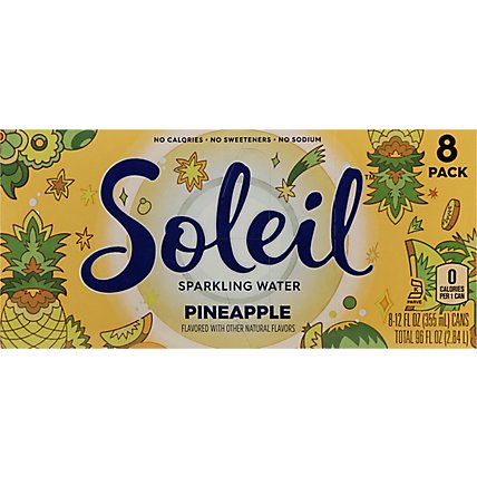 Soleil Sparkling Water Pineapple - 8-12 Fl. Oz.  - Image 5