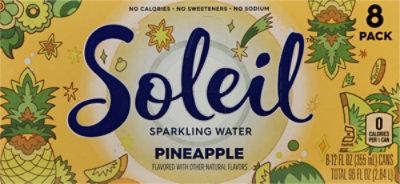 Soleil Sparkling Water Pineapple - 8-12 Fl. Oz.  - Image 5