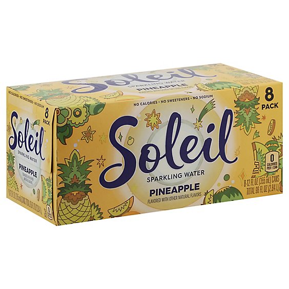 Soleil Sparkling Water Pineapple - 8-12 Fl. Oz. 