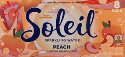 Soleil Sparkling Water Peach - 8-12 Fl. Oz. - Image 5