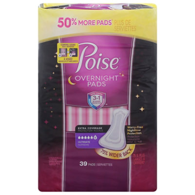 Poise Pad Overnight Extra Coverage - 39 CT - Image 3