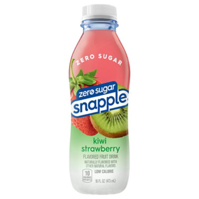 Snapple Zero Sugar Strawberry Kiwi Flavored Fruit Drink Recycled Plastic Bottle - 16 Fl. Oz.