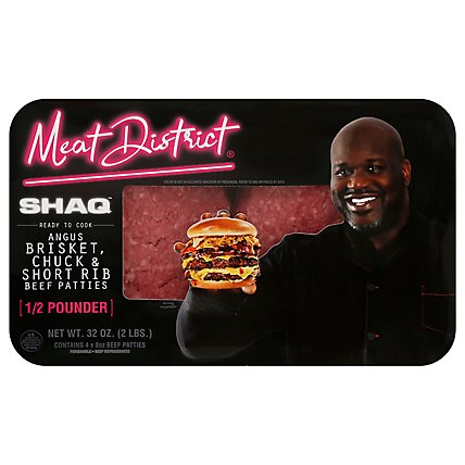 Meat District Shaq Beef Patties - 32 OZ - Image 1