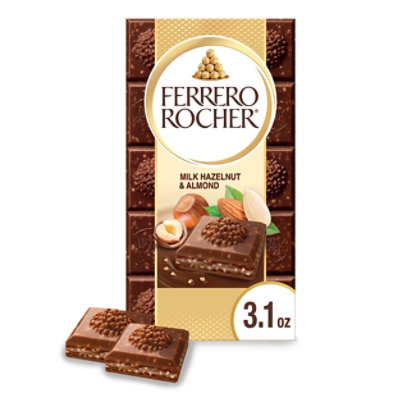 Ferrero Rocher Premium Chocolate Bar Milk Chocolate Hazelnut & Almond - ​3.1 Oz