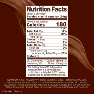 Ferrero Rocher Premium Chocolate Bar Milk Chocolate Hazelnut & Almond - ​3.1 Oz - Image 3