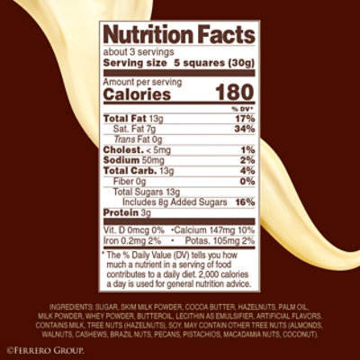 Ferrero Rocher Premium White Chocolate Hazelnut Chocolate Bar - 3.1 Oz - Image 3