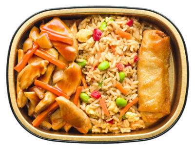 Ready Meals Teriyaki Chicken Egg Rolls & Vegetable Fried Rice - EA