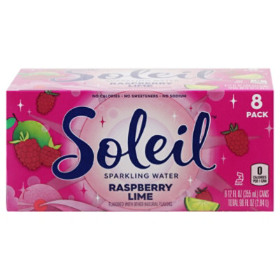 Soleil Raspberry Lime Sparkling Water - 8-12 Fl. Oz.