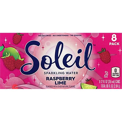 Soleil Raspberry Lime Sparkling Water - 8-12 Fl. Oz. - Image 6