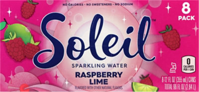 Soleil Raspberry Lime Sparkling Water - 8-12 Fl. Oz. - Image 6