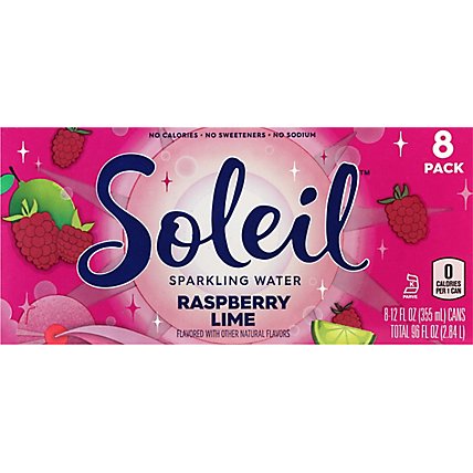 Soleil Raspberry Lime Sparkling Water - 8-12 Fl. Oz. - Image 2