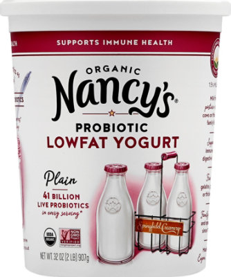 Nancys Organic Yogurt Lowfat Plain - 32 OZ - Image 2