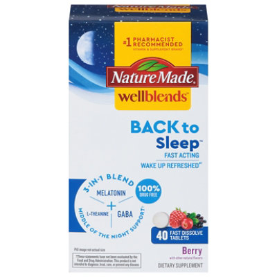 Nature Made Wellblends Back to Sleep Fast Dissolve Tablets - 40 Count - Image 1