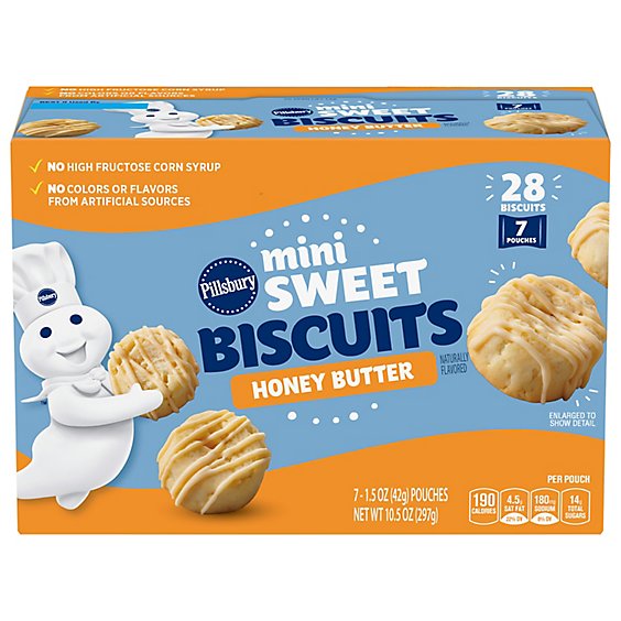 Pillsbury Honey Butter Mini Sweet Biscuits 7 Count - 10.5 OZ