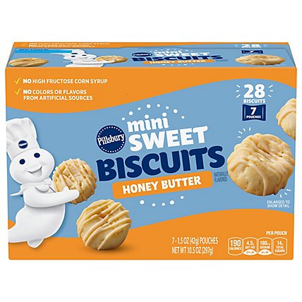 Pillsbury Honey Butter Mini Sweet Biscuits 7 Count - 10.5 OZ - Image 1