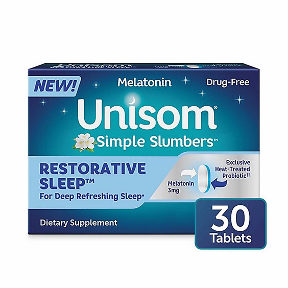 Unisom Simple Slumbers Restorative Sleep Tablet 30 Count Carton - 30 CT
