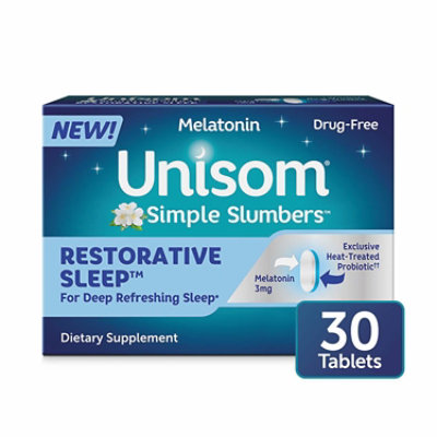 Unisom Simple Slumbers Restorative Sleep Tablet 30 Count Carton - 30 CT