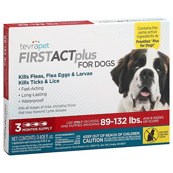 Tevra Pet First Act Plus Flea Medicine D - 3 CT